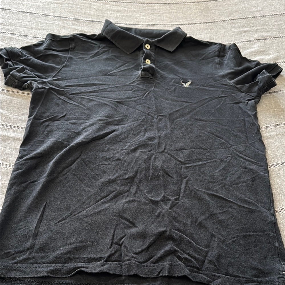 American Eagle Outfitters Black Polo Shirt Classic Design